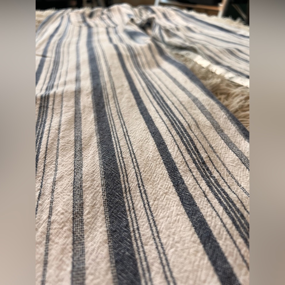Roxy Blue & White Oceanside Stripe Flare Beach Linen Blend, XL - Picture 9 of 14